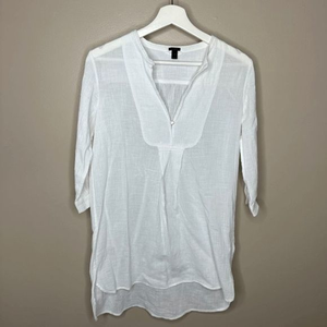 J. Crew White Gauze Tunic Top‎